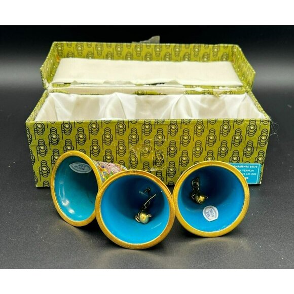 Lillian Vernon Cloisonne Enamel Bell Ornament 2" - Set Of 3 ~ #396 COLORFUL - Picture 5 of 9